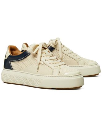 Tory Burch Ladybug Leather-Trim Knit Sneaker