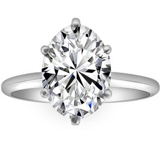 Pompeii3 Certified 1-5Ct Oval Diamond Solitaire Engagement Ring Gold / Platinum Lab Grown