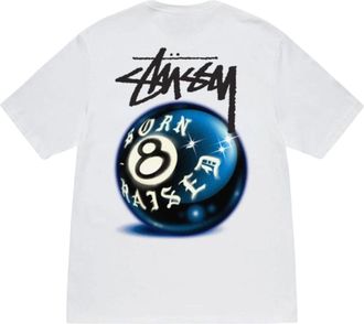 St&uuml;ssy Born x Raised 8 Ball T-Shirt White 3903852-WHIT