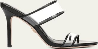 Veronica Beard 95mm Asha Leather Piping Jelly Sandals