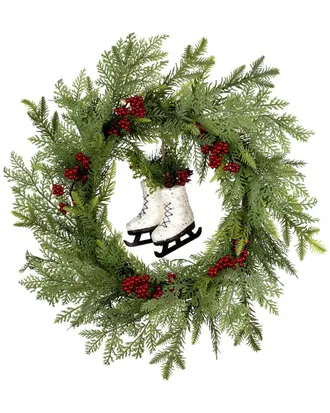 National Tree Company 22In Winter Skates Wreath