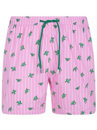 MC2 Saint Barth Lighting Micro Stretch Turtle Double Stripes Swim Shor