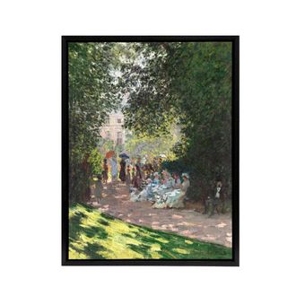Artery8 Monceau Park in the Afternoon Monet Black Framed Canvas Wall Art in Green | Size: W24 x H32