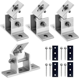Gabrielle Soporte Paneles Solar, 4 Piezas Ajustable Soporte Panel Solar Soporte De Aleaci&oacute;n De Aluminio De Panel Solar Fotovoltaica Ajustable Independiente Para