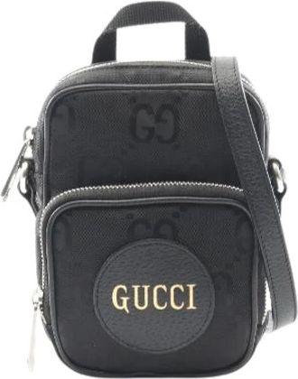Gucci Pre-owned Cross Body Bags, female, Black, Size: ONE SIZE Pre-owned Off The Grid Leather Nylon Canvas Shoulder Bag