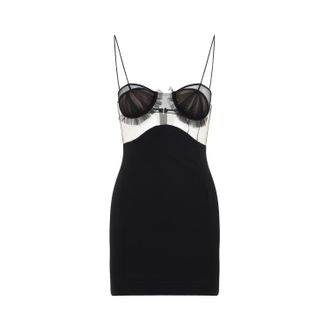 Nensi Dojaka Black Explosive Flower Bra Dress-Donna