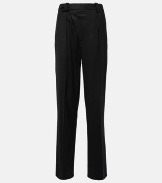 Victoria Beckham Asymmetric wool-blend straight pants