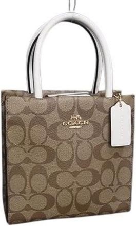 Coach Signature Brown Pvc Handbag Shoulder Bag Tote Bag (Pre-Owned)