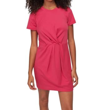 Nation Ltd Fortuna Twisted T-Shirt Dress In Hibiscus