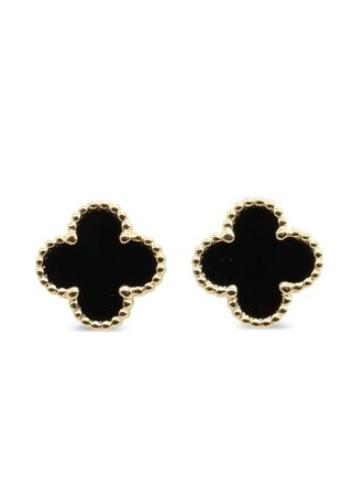 Van Cleef & Arpels 2010s 18K yellow gold Sweet Alhambra onyx earrings - women - 18kt Yellow Gold/Onyx - One Size