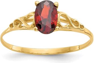 Diamond2Deal 14k Yellow Gold Garnet Ring