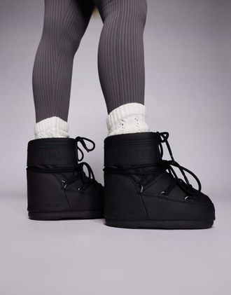 Moon Boot Moonboot - Icon - Doposci bassi neri in gomma-Nero