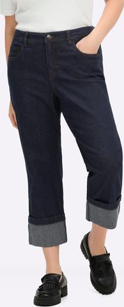 Sheego 7/8-Jeans SHEEGO, Damen, Gr. 40, Normalgr&ouml;ssen, dunkelblau, 99% Baumwolle, 1% Elasthan, unifarben, 7/8-L&auml;nge, Jeans 7/8-Jeans