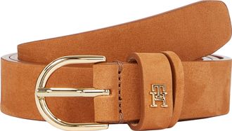 Tommy Hilfiger Lederg&uuml;rtel TOMMY HILFIGER ESSENTIAL EFFORTLESS 2.5 cm breit NUBUCK, Damen, Gr. 100, cinnamon bark, Rindsleder, unifarben, G&uuml;rtel Lederg&uuml;rtel, Gr&ouml;ssen