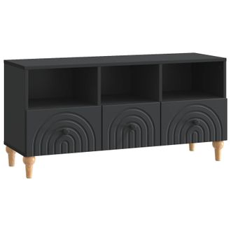 vidaXL Mueble De Tv Negro 102 X 34,5 X 50 Cm Madera De Ingenier&iacute;a Vidaxl