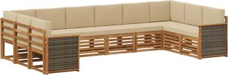 vidaXL Conjunto De Sof&aacute;s De Exterior 7 Uds. Natural Vidaxl
