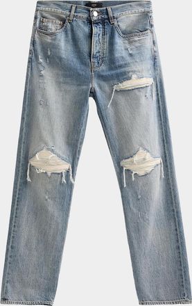 Amiri MX1 Suede Moto Straight-Fit Jeans