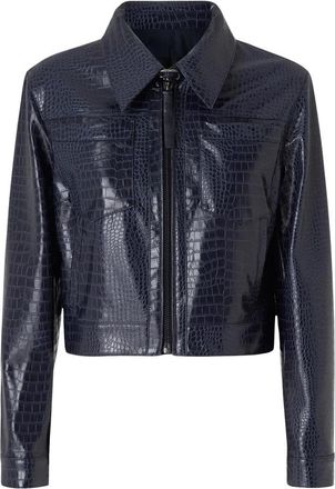 Pinko Bonarda Jacket - Dames - Leren en Su&egrave;de Jassen - Blauw - S - Katoen - Jassen