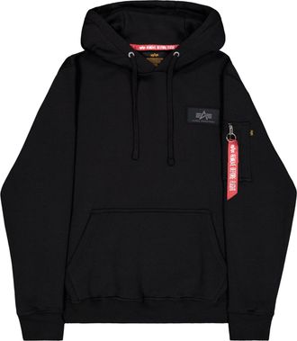 Alpha Industries Hoodie ALPHA INDUSTRIES Backprint Hoodie, Herren, Gr. L, schwarz, Obermaterial: 80% Baumwolle, 20% Polyester, regular fit, Sweatshirts Hoodie