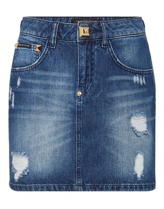 Philipp Plein Denim Mini Skirt