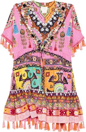 Camilla Patchwork Panorama jurk - Roze