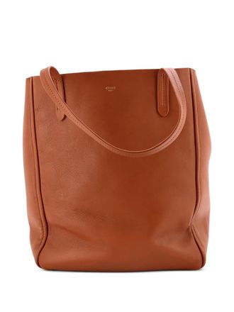 Celine Phantom Cabas Leather with Shearling Medium tote bag - Marrone