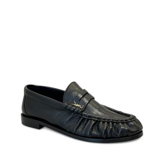 Saint Laurent Logo-plaque Leather Loafers