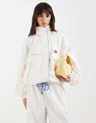 Tommy Jeans Giacca a vento bianca in coordinato-Bianco