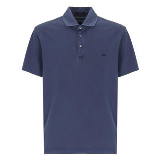 Fay Polo Shirts, male, Blue, Size: 3XL Blue Polo Shirt with Buttons
