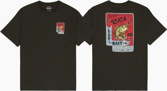 Rvca Mens RVCA Mens Live Bait Short Sleeve T-Shirt - Black/Black - Size: 44