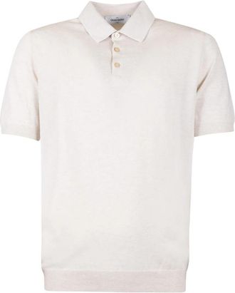 Gran Sasso Gebreid T-shirt met kraag - Heren - Polos - Beige - XS - Tops
