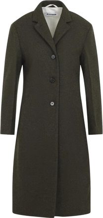 Jil Sander Slim Straight Knielange Jas - Dames - Mantel - Groen - XS - Jassen