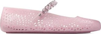 Jimmy Choo London Roze Ballerina Schoenen met Kristalversiering - Dames - Ballerinas - Roze - 38 EU - Schoenen