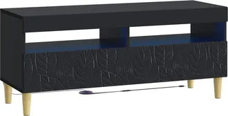vidaXL Mueble De Tv Led Negro Madera De Ingenier&iacute;a Vidaxl