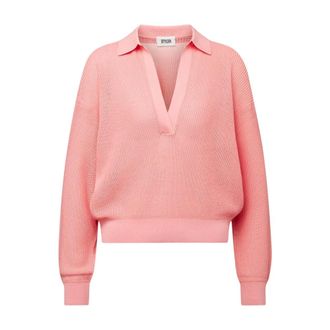 Drykorn Polo Pulli Jorgia - female - Drykorn - V-neck Knitwear - Pink - M - Knitwear