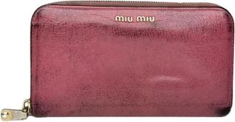 Miu Miu Pre-owned Leather Wallet - Dames - Vintage Accessoires - Paars - ONE Size - Leer - Vintage