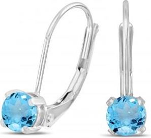 Allurez Blue Topaz Lever-Back Drop Earrings 14k White Gold (0.60ctw)