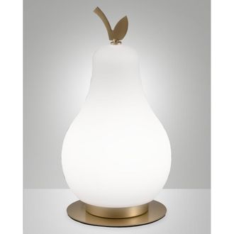 Fabas Luce L&aacute;mpara de mesa led 8w vitro lat&oacute;n satinado fabas luce