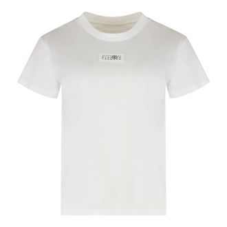 Maison Margiela T-Shirts, female, White, Size: L Cotton Crew-Neck T-Shirt