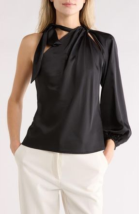 Renee C One-Shoulder Tie Top in Black at Nordstrom Rack, Size X-Large