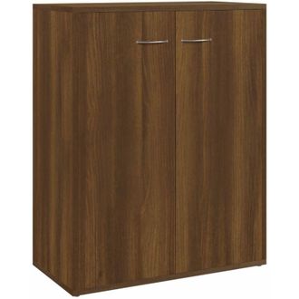 vidaXL Vidaxl - Aparador De Madera Contrachapada Marr&oacute;n Roble 60x30x75 Cm