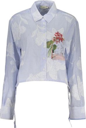 Desigual Parker Langmouw Gestreept Shirt - Dames - Overhemden - Blauw - XS - Katoen - Overhemden