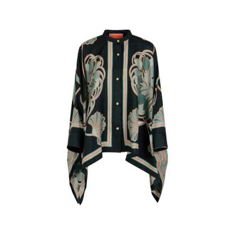 La DoubleJ Floral-print Asymmetric Shirt