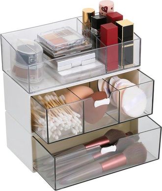 OEM Caja Organizadora De Maquillaje De Tres Piezas, De Acr&iacute;lico Con Cajones, Soluci&oacute;n Duradera Para Cosm&eacute;ticos, Perfumes Y Brochas