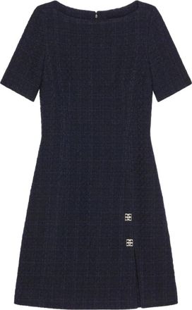 Givenchy Wool Blend Tweed Dress - Dames - Korte kleedjes - Blauw - XL - Tweed - Kleedjes