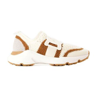 Tod's Womens Sport Run Sneaker Beige Canvas