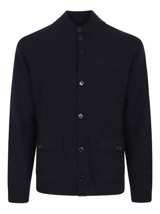 Ballantyne high-neck cardigan - men - Wool - 50 - Blue