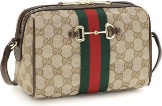 Gucci Horsebit Web Camera Shoulder Bag - Beige