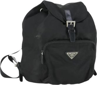 Prada Pre-owned Nylon Rugzak - Dames - Vintage Rugzakken - Zwart - ONE Size - Nylon - Vintage