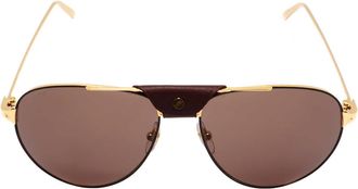 Cartier Santos de Cartier Burgundy Pilot Mens Sunglasses CT0038S 011 61